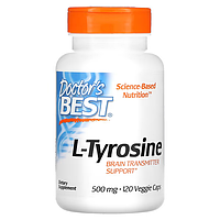 L-тирозин, Doctor's Best, 500 мг, 120 вегетарианских капсул