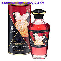 Разогревающее масло Shunga Aphrodisiac Warming Oil - Sparkling Strawberry Wine (100 мл) без сахара