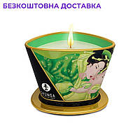 Массажная свеча Shunga Massage Candle - Exotic Green Tea (170 мл) с афродизиаками