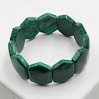 Браслет Малахіт Ромб 25 мм на гумці