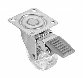 Ролик меблевий з фіксатором A FI50 mm з фіксатором прозорий