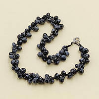 Буси Синина Сніжний Обсидіан 8х5 мм 45 см