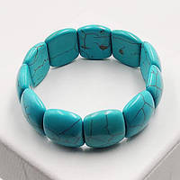 Браслет бірюза класика 20 мм на гумці