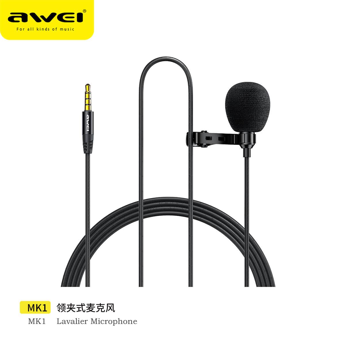 Мікрофон петличний AWEI Lavalier Microphone MK1 |3M|