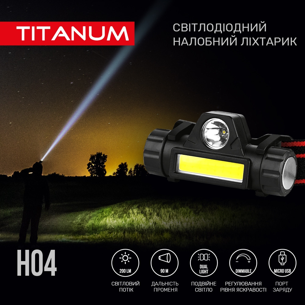 Фонарь Светодиодный Налобный TITANUM TLF-H04 200Lm 6500K - фото 7 - id-p2029165188