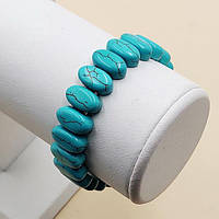 Браслет бірюза 14 мм на гумці