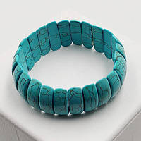 Браслет бірюза класика 22 мм на гумці