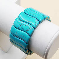 Браслет бірюза 30 мм на гумці