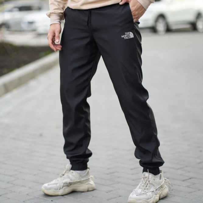 Чоловічі спортивні штани The North Face чорні TNF на манжетах