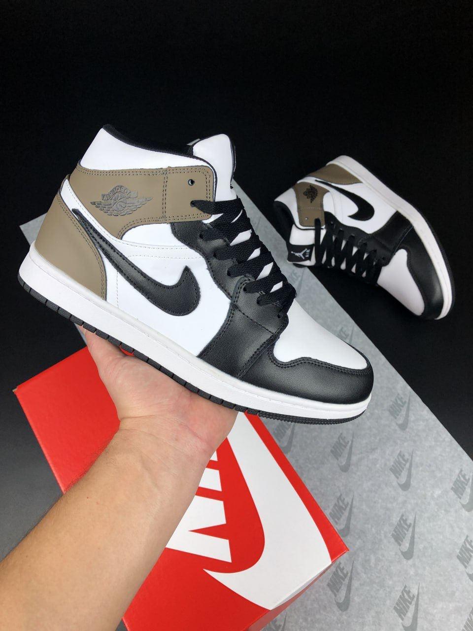 Кросівки зимові чоловічі Nike Air Jordan сірі з хутром найк аїр джордн високі шкіряні, фото 1