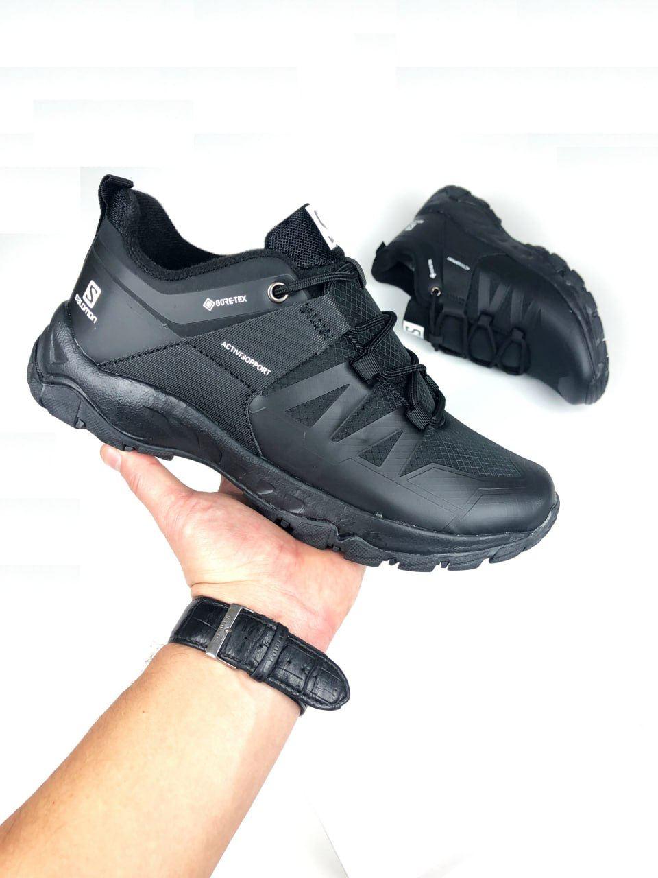 Кросівки чоловічі Salomon Gore-Tex зимові чорні термоаломон горе текс повсякденні
