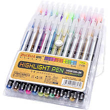 Набір гелевих ручок "Highlight Pen" HG6120-24, 24 кольори топ