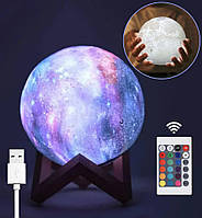 Светильник ночник "Космос 3D" на аккумуляторе + пульт, USB, 15см, 16 цветов, IP44