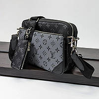 Брендова сумка через плече Louis Vuitton CK4755 чорна