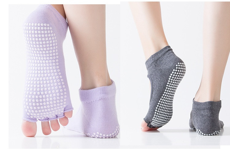 Спортивні шкарпетки, для занять пілатесом, йогою і фітнесом, не слизькі відкриті, фото 1