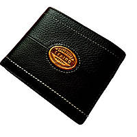 Чоловічий гаманець-затискач, стильний гаманець чорного кольору шкіряний