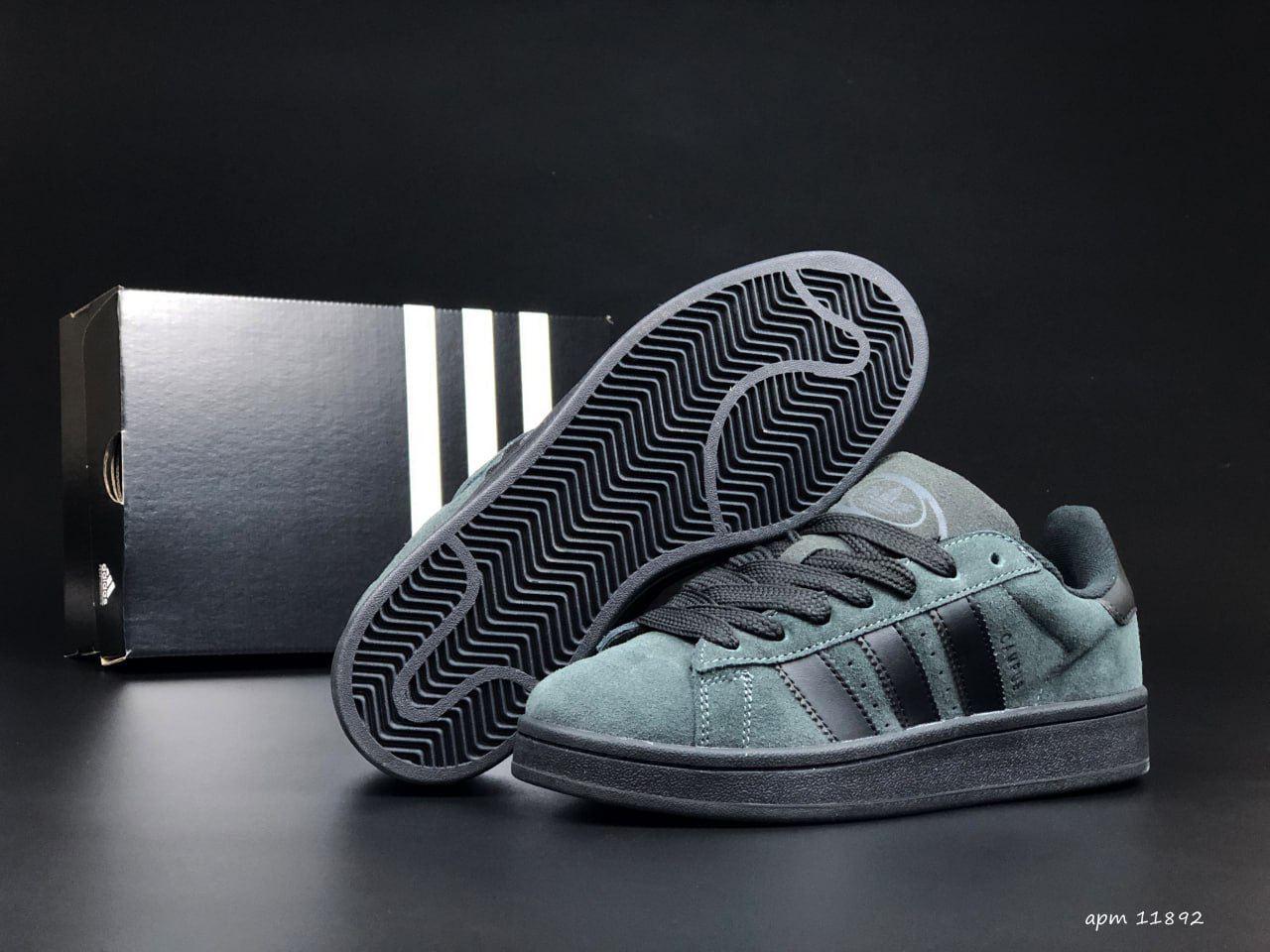 Кросівки зимові Adidas Campus чоловічі сірі на хутрі замшеві адідас кампус теплі кеди, фото 1