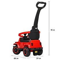 Каталка-толокар Spoko SP-219 2в1 з батьківською ручкою червоний, фото 6