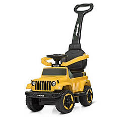 Каталка-толокар Spoko SP-219 2в1 з батьківською ручкою жовтий