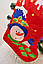 Новорічний подарунковий чобіток, Різдв"яний носок, з вишивкою, червоного кольору, вишивка - сніговик.ПП"Світлана-К", фото 3
