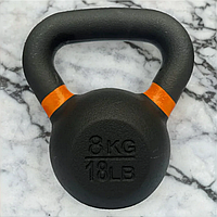 Гиря чугунная WCG 8 кг, для улучшения физической формы и развития различных аспектов физической подготовки.