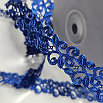 Стрічка декоративна мереживна 2 см синя, фото 3