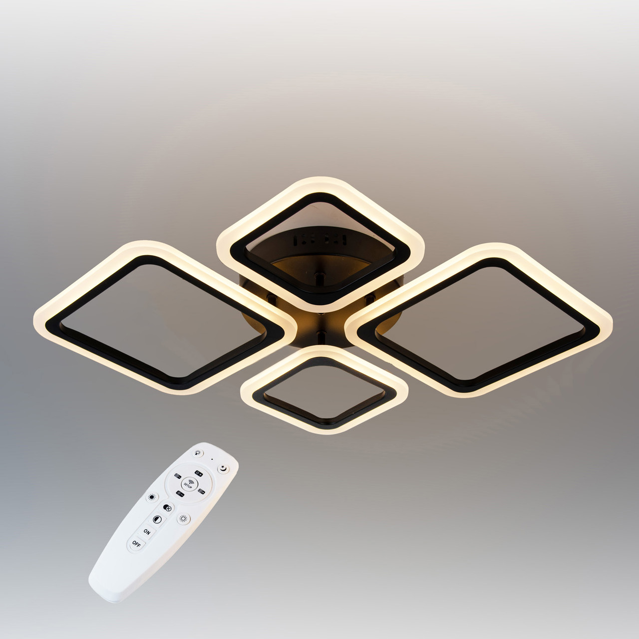 Стельова LED люстра, світлодіодний світильник Sunlight чорний 5331/2+2