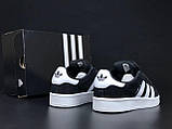 Кросівки зимові Adidas Campus чоловічі чорні на хутрі замшеві адідас кампус теплі кеди, фото 3
