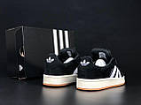 Кросівки зимові Adidas Campus чоловічі чорні на хутрі замшеві адідас кампус теплі кеди, фото 6