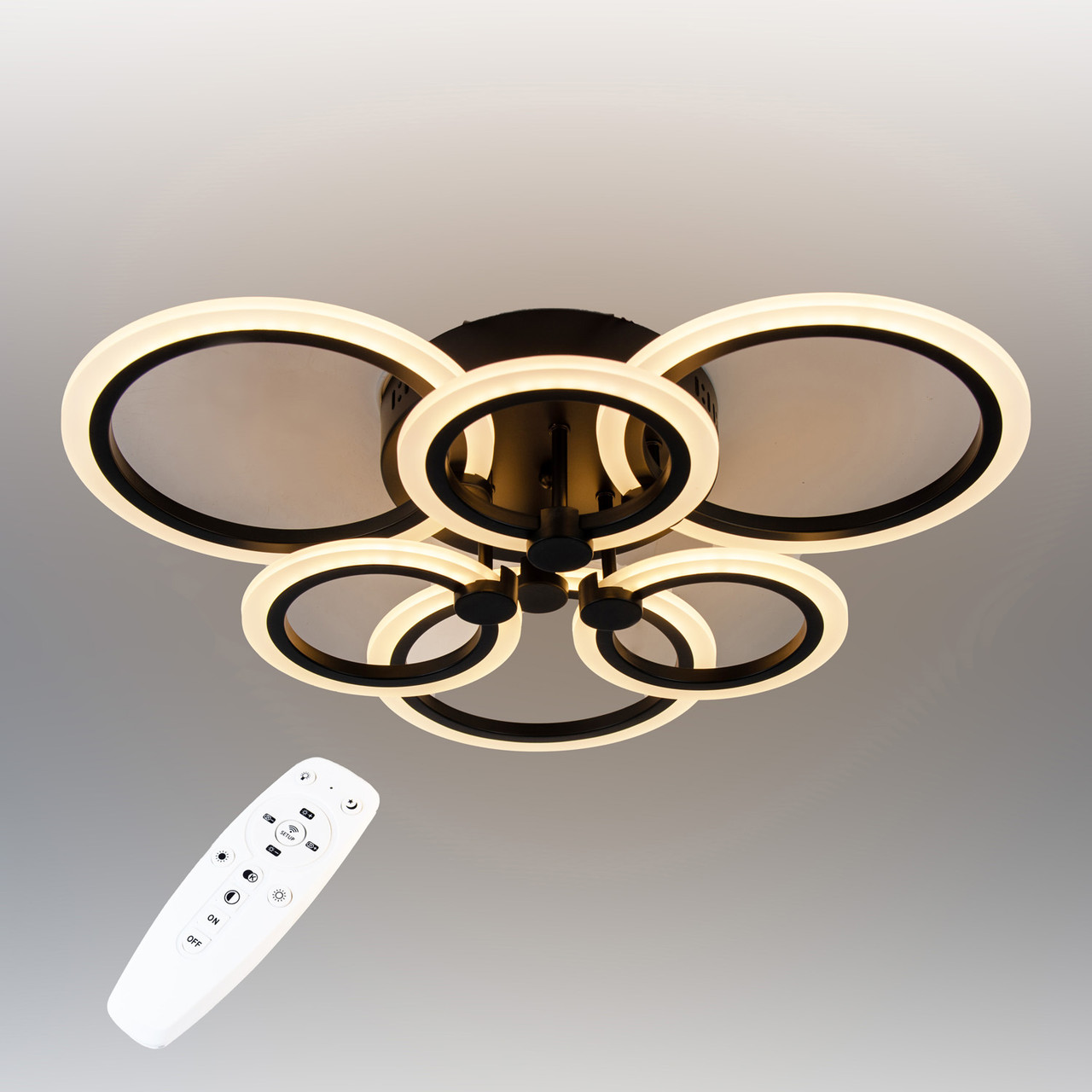 Стельова LED люстра, світлодіодний світильник Sunlight чорний 5333/3+3