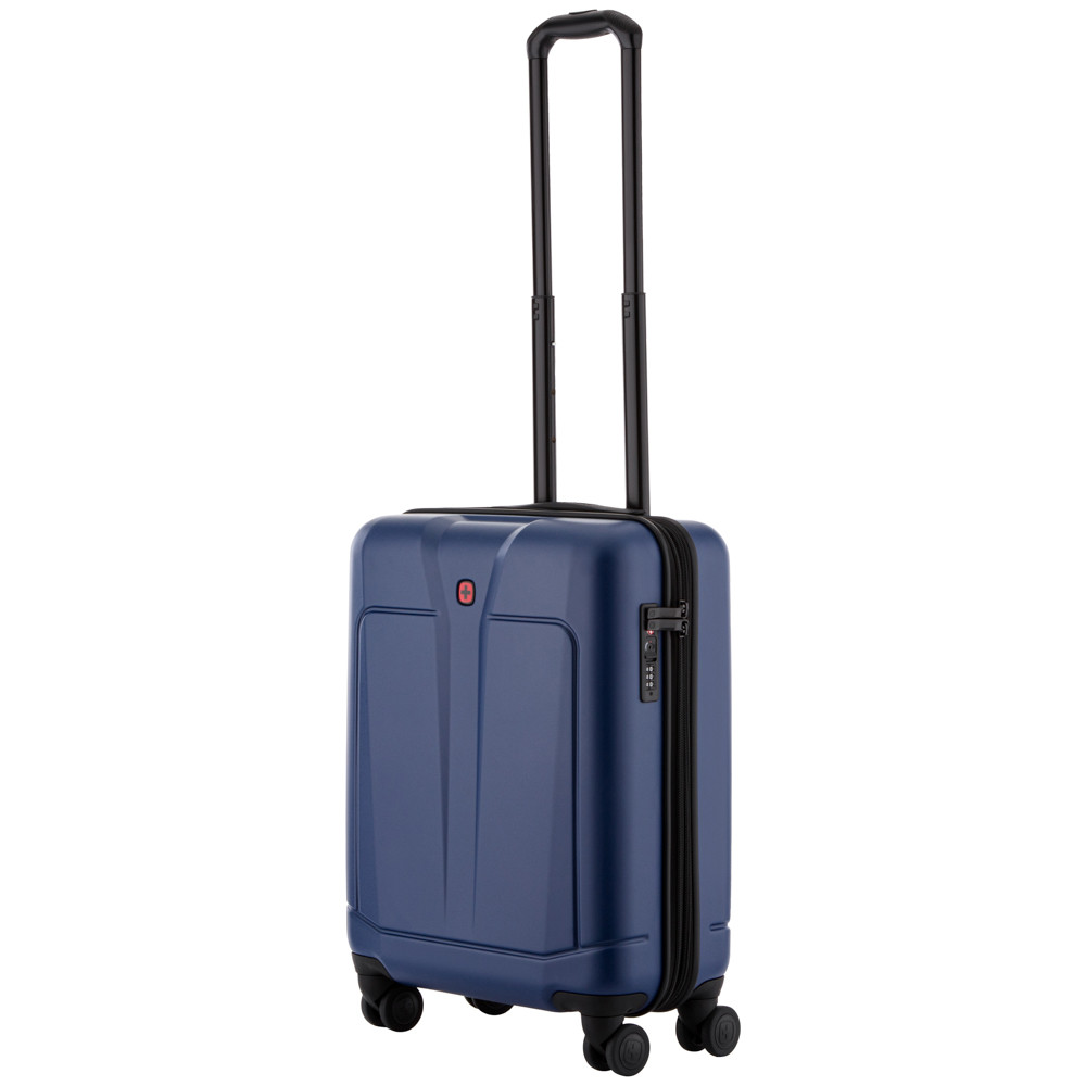 Пластикова маленька валіза Wenger BC Packer з розширенням на 4 колесах синя