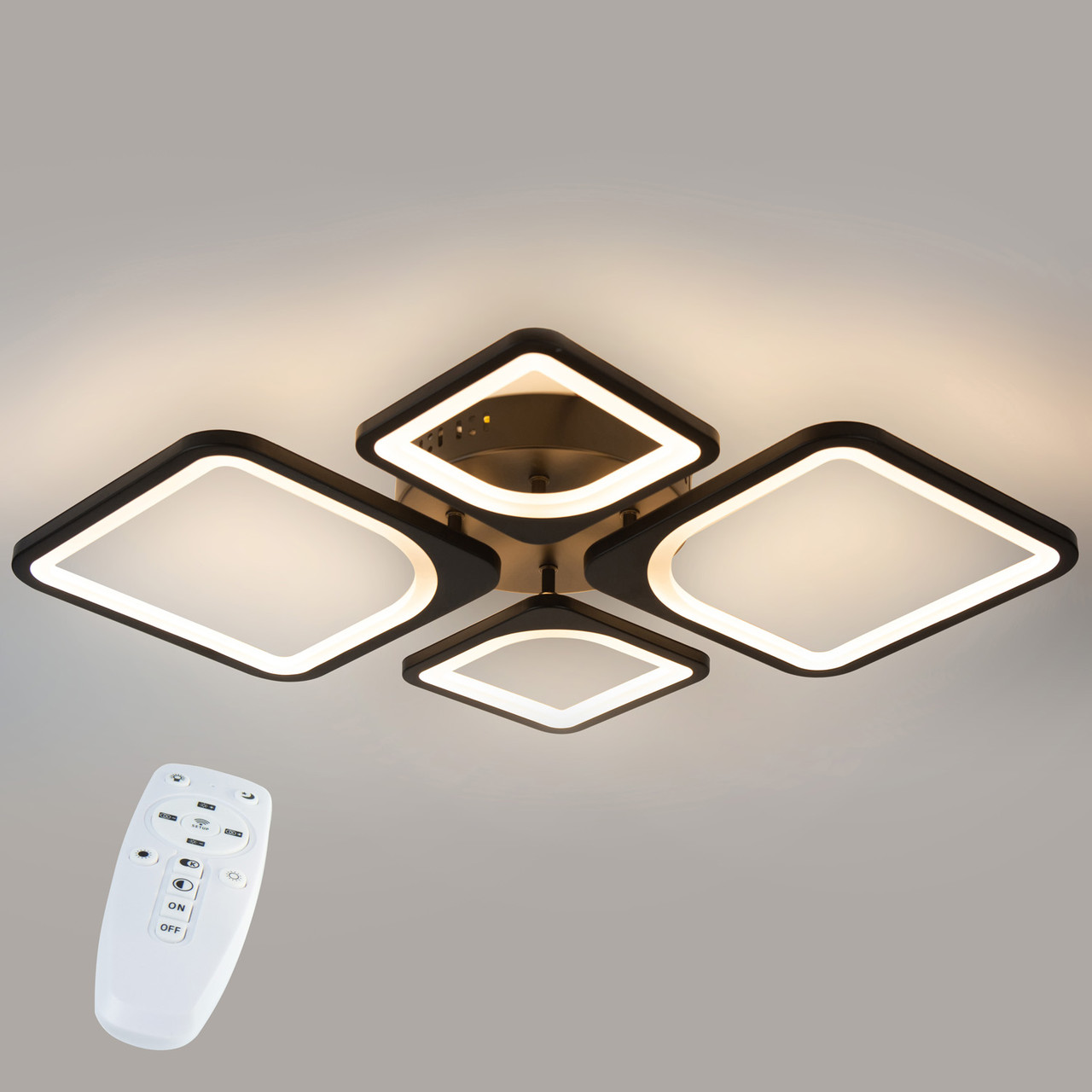 Стельова LED люстра, світлодіодний світильник Sunlight чорний 5631/2+2