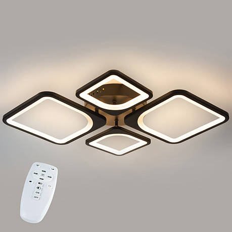 Стельова LED люстра, світлодіодний світильник Sunlight чорний 5631/2+2, фото 1