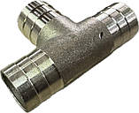 Трійник з'єднувальний патрубків опалювача 20/20/20 Бронза, фото 5