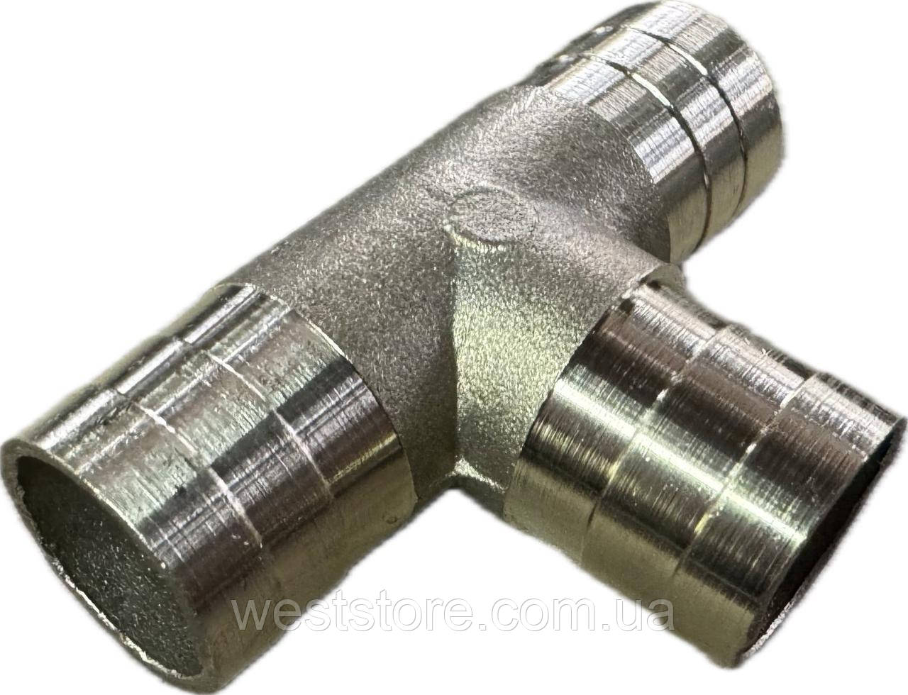 Трійник з'єднувальний патрубків опалювача 20/20/20 Бронза, фото 1