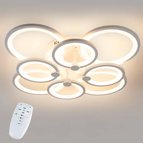 Стельова LED люстра, світлодіодний світильник Sunlight білий 5332/4+4, фото 1