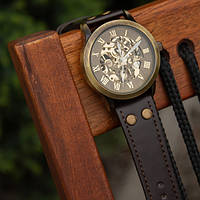 Мужские наручные часы коричневые Winner Salvador с автоподзаводом Device clock