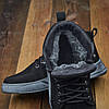 Чоловічі зимові нубукові черевики/кеди (натуральний нубук) чорні на хутрі, чоловіче взуття на зиму, розмір 40 41 42 43 44 45, фото 8