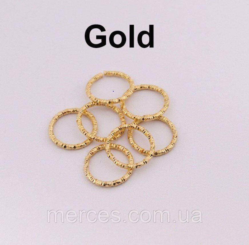 Прикраси для кісок кільця 15мм 15шт. для дред золоті кліпси для афрокос модні аксесуари для зачісок метал, фото 1