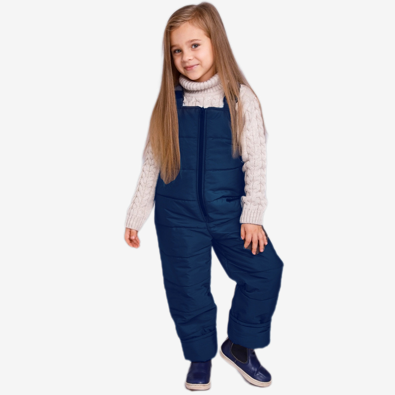 Дитячий напівкомбінезон зимові штани для дівчинки