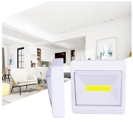 Світильник на батарейках cob hy-801А на магніті, липучці/Вимикач LED-лампа/ Кнопка, фото 1