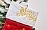 Новорічний подарунковий чобіт, Різдвяний носок, з вишивкою, червоного кольору,вишивка -"Свічка" ., фото 3