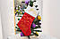 Новорічний подарунковий чобіт, Різдвяний носок, з вишивкою, червоного кольору,вишивка -"Свічка" ., фото 5