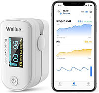 Wellue FS20F Bluetooth: Точный Пульсоксиметр для Измерения Насыщения Крови Кислородом с Большим Экраном OLED