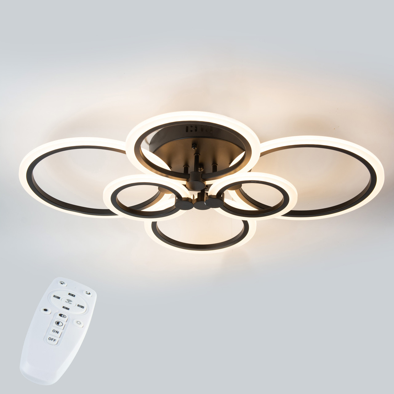 Стельова LED люстра, світлодіодний світильник Sunlight чорний 5333/2+2+2