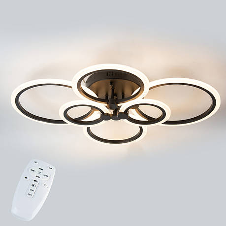 Стельова LED люстра, світлодіодний світильник Sunlight чорний 5333/2+2+2, фото 1