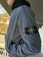 Качественный бомер серый цвет / Stone Island мужская ветровка на гортексе.