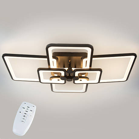 Стельова LED люстра, світлодіодний світильник Sunlight чорний 5338/2+2+2, фото 1