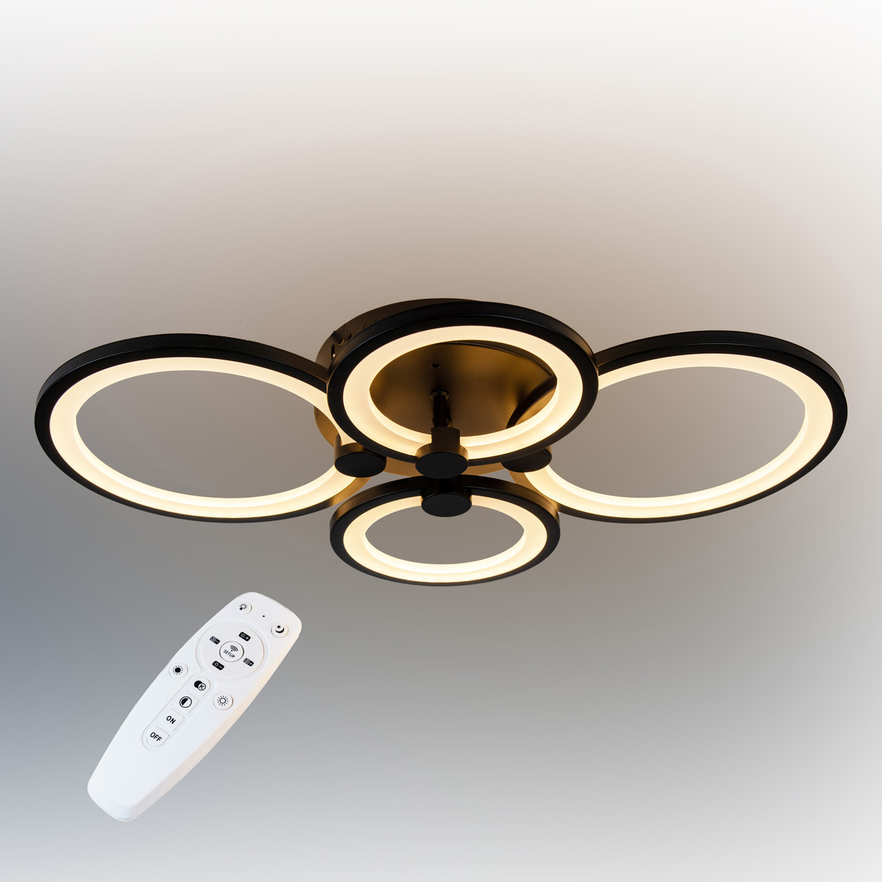 Стельова LED люстра, світлодіодний світильник Sunlight чорний 5332/2+2