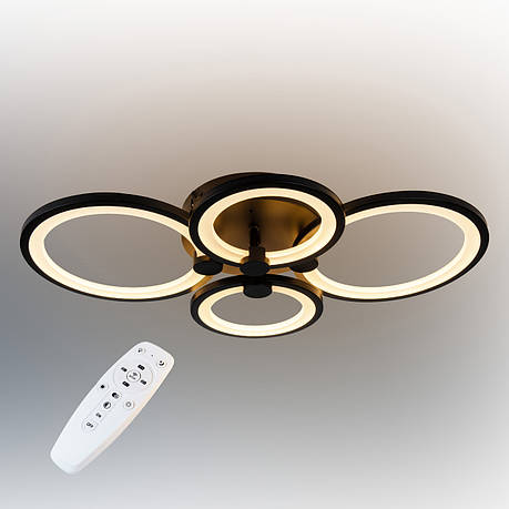 Стельова LED люстра, світлодіодний світильник Sunlight чорний 5332/2+2, фото 1